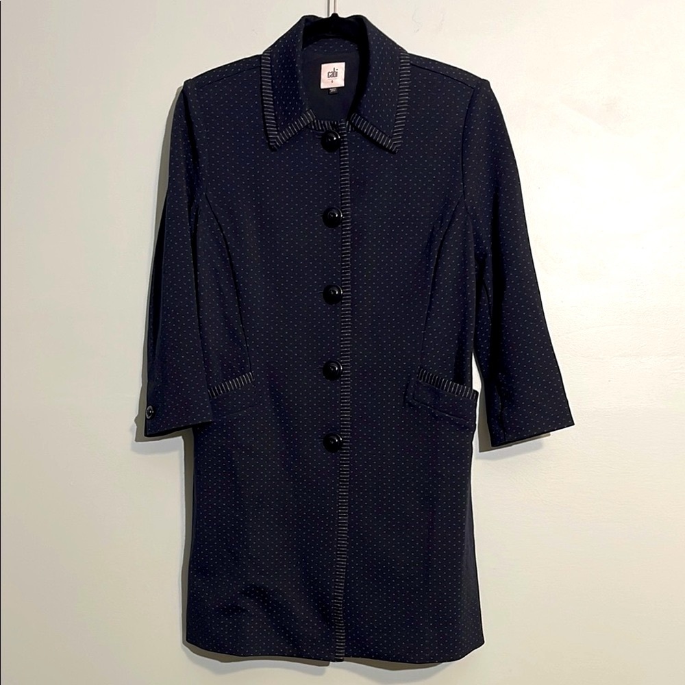 Cabi 5658 Carriage Suit Jacket Coat Navy Patterned Button Front Women’s Small
